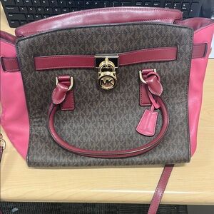 Michael Kors Pink and Brown Signature Bag